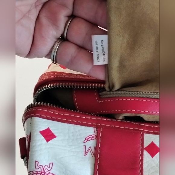 MCM Pink and White Boston Bag w/MCM Charms - Picture 11 of 12